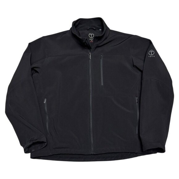 TUMI TECH Waterproof Soft Shell Black Windbreaker Designer Jacket Mens XL - Picture 1 of 6